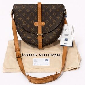 Louis Vuitton LV Monogram Brown Chantilly Messenger Crossbody Bag W/ COA